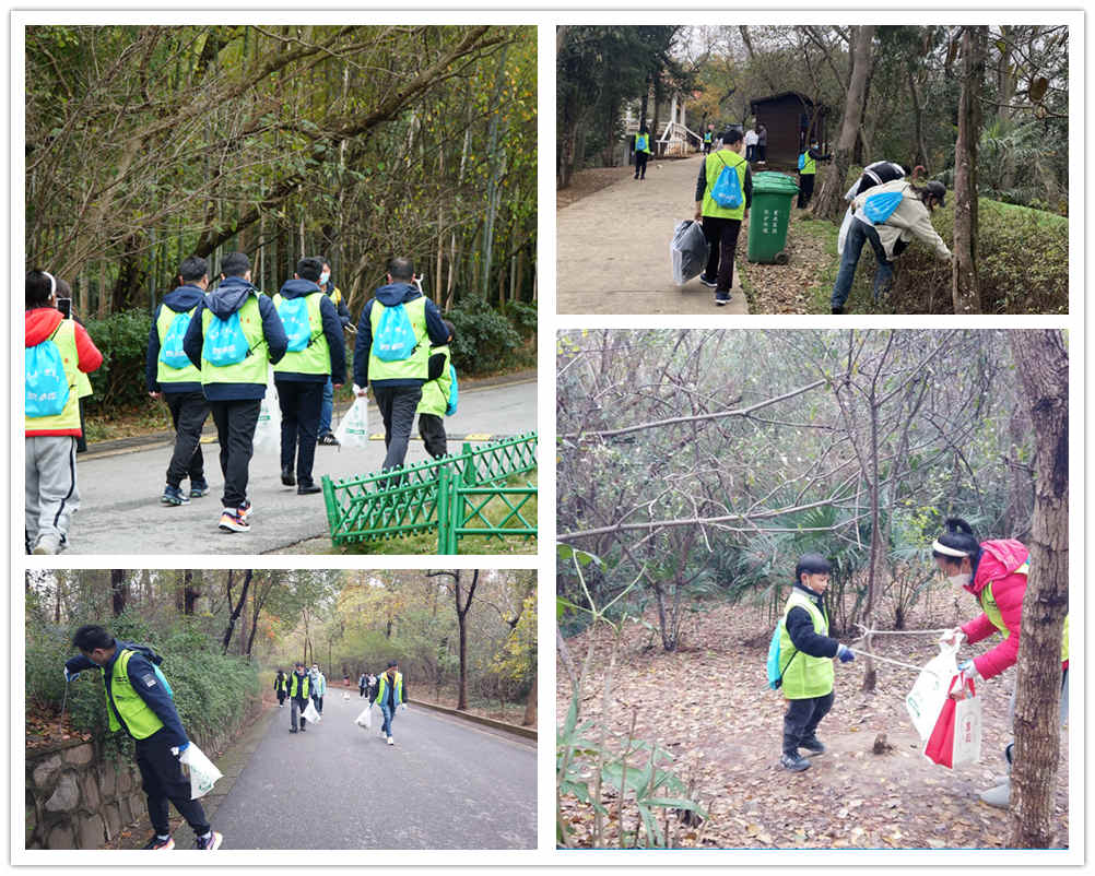 Voluntários limpam lixo plástico no Monte Dashu